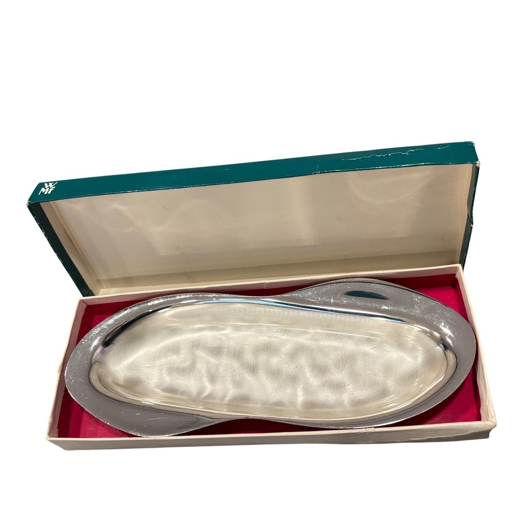 Vintage 1973 WMF Ikora Modernist Silverplate Serving Dish w Box MCM Decor German